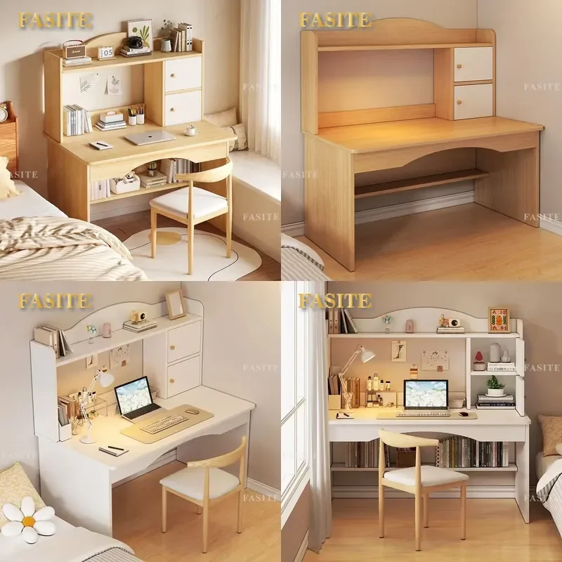 For Desk Bookshelf Integrated Writing Table Student Bedroom Home Study Computer Table Simple Rental House Desk