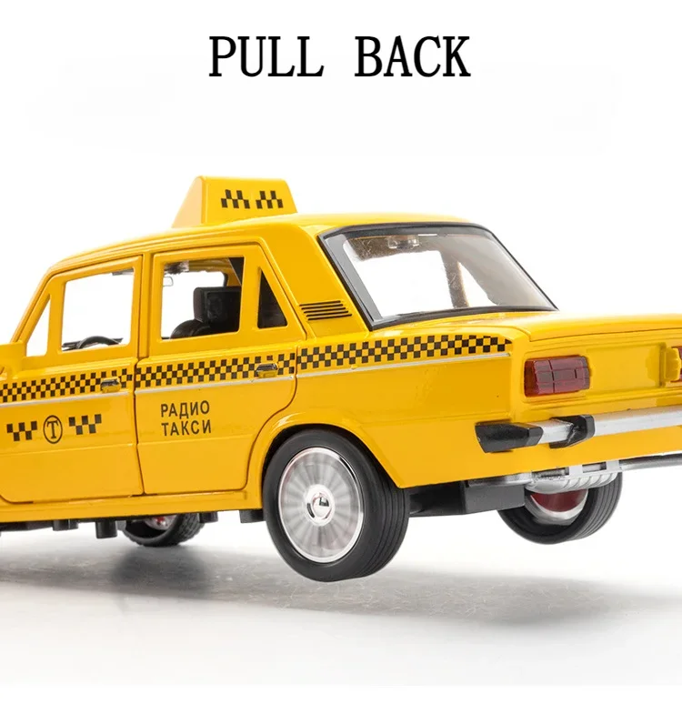 LADA-Taxi russe NIVA en alliage moulé sous pression et véhicules en métal, modèle de voiture, collection son et lumière, jouet pour enfants, 1:18