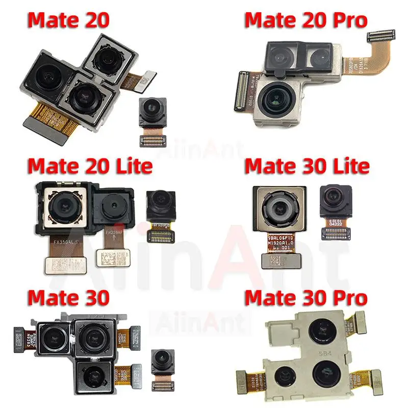 Aiinant Camera For Huawei Mate 20 30 20X Lite Pro 4G 5G Front Rear Main Back Camera Module Flex Cable Phone Replacement Parts