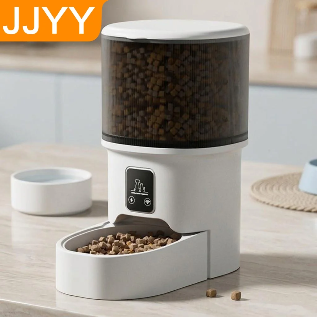 Smart WiFi Automatic Pet Feeder with App Remote Control Timed Feeding for Cats and Dogs Large Capacity Stainless Steel Bowl