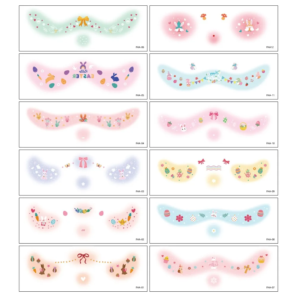 12 Pcs Trendy Glitter Face Tattoo Red Temporary Face Makeup Patches DIY Waterproof Tattoo Sticker 2025 New Year