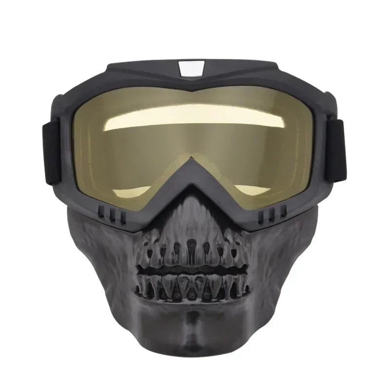 Windshield Face Shield Motorcycle Windshield Road Goggles Outdoors Skeleton Windproof Mirror Motorcycle Helmet Glasses