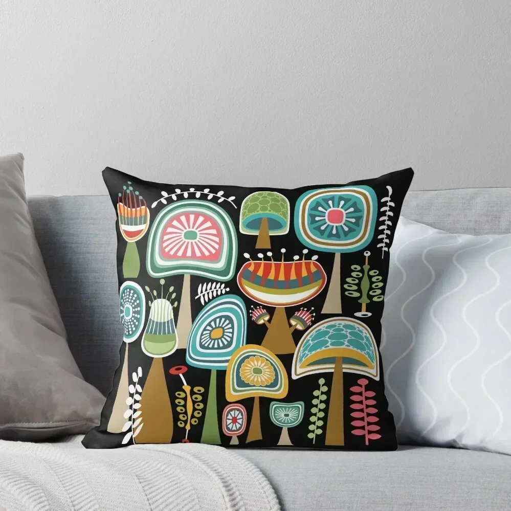

Colorful Mid Century Modern Mushrooms // Large Scale Throw Pillow luxury home accessories Sofa Cushions Covers Plaid Sofa pillow