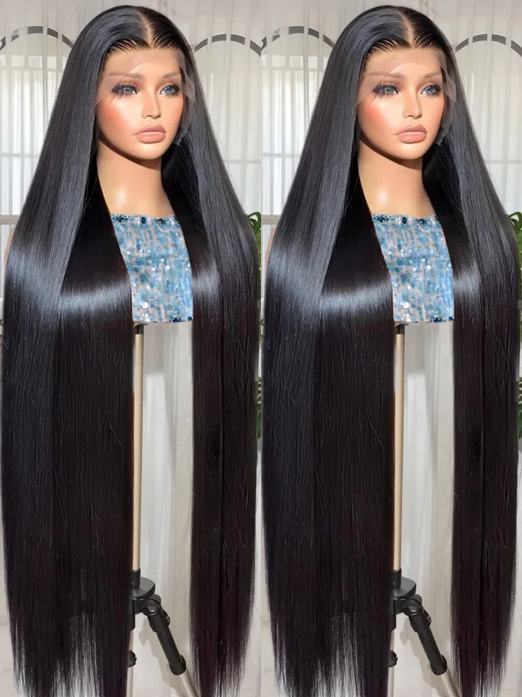 30 32 Inch HD Transparent Bone Straight 13x4 13x6 Lace Frontal Human Hair Wigs 5x5 Lace Closure Glueless Wig Ready To Wear