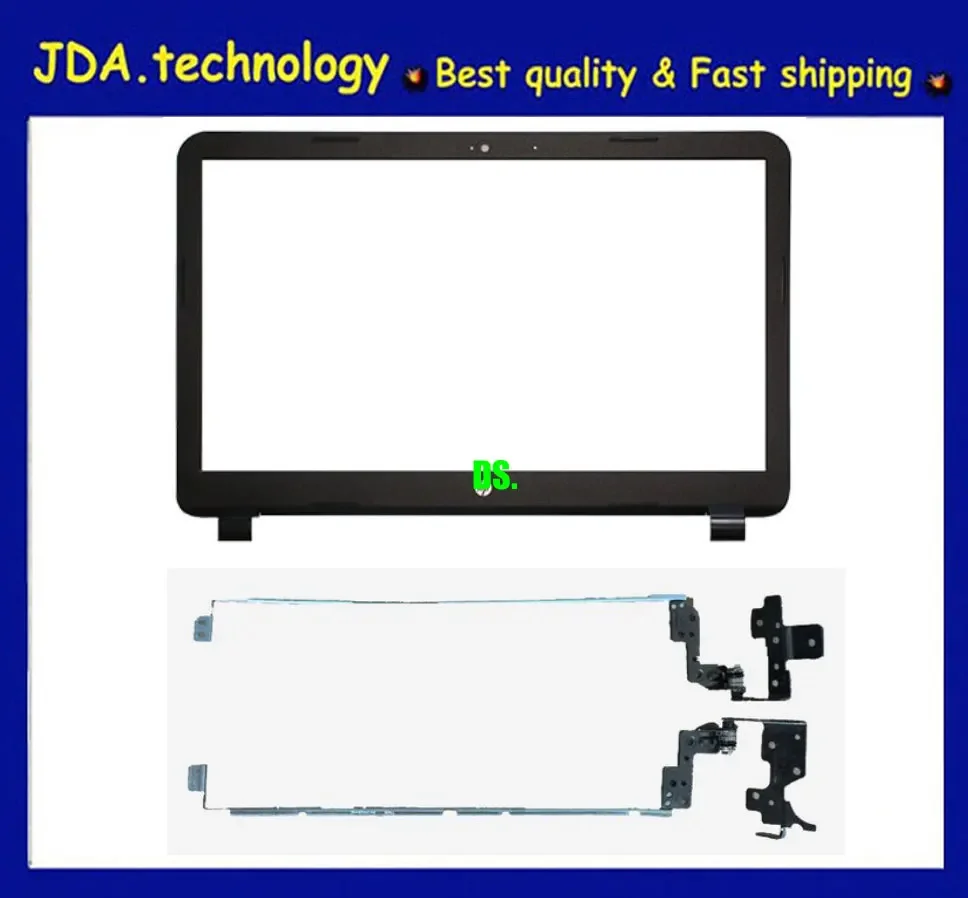 Imagem -04 - Tampa Traseira para hp 250 255 g3 15-g 15-r 15-h 15z-g 760967001 15-g001xx 15-g010dx Novo Preto Fosco Moldura Frontal e Dobradiças