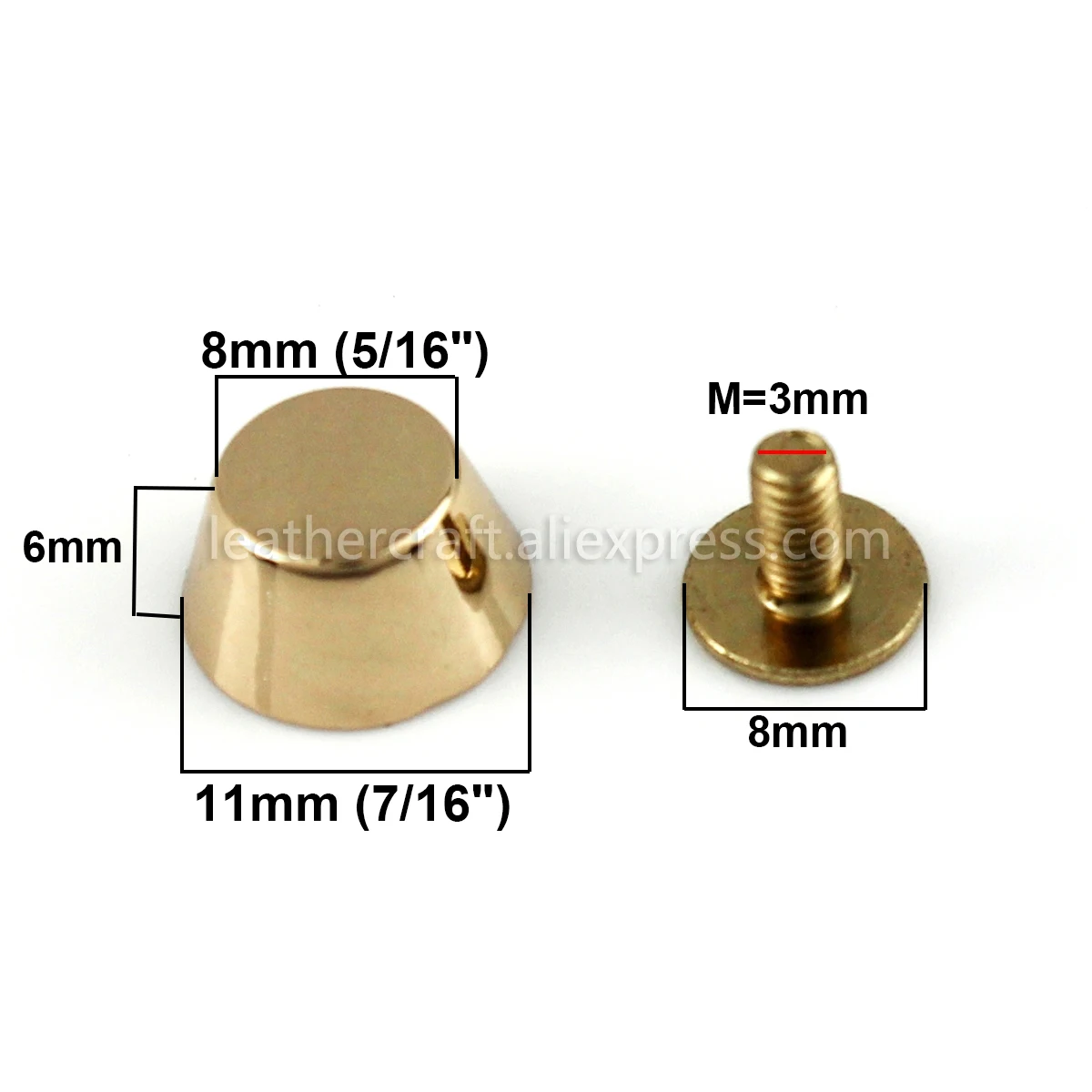 4pcs Metal Bucket Shape Screw Back Rivets Studs Nail Stud for Garment Leather Craft Belt Wallet Decoration Parts 11mm