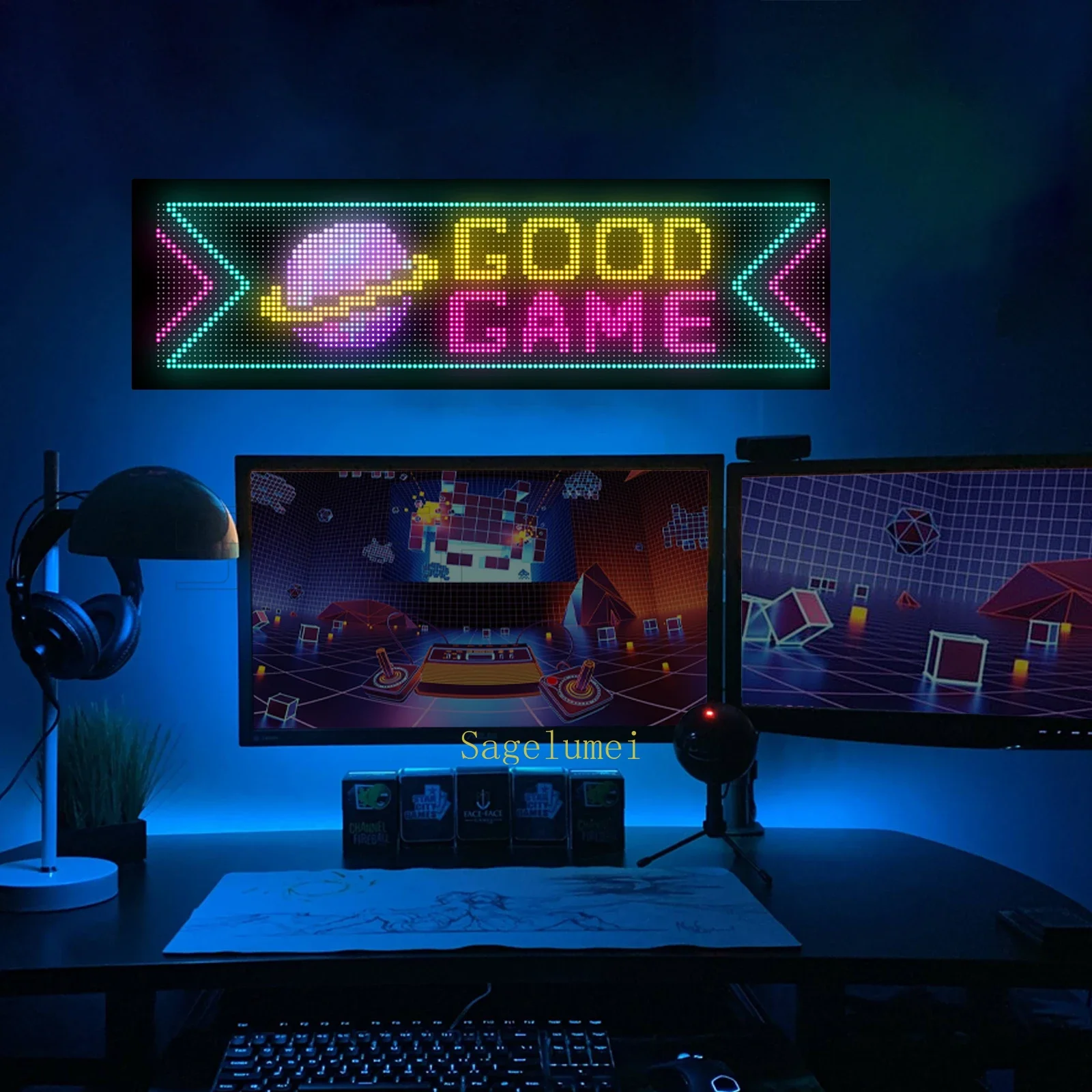 New Demon Eyes Car LED Logo APP LED Matrix Pixel Panel Night Light DIY Programmable Flexible Display for Car Truck Accessories