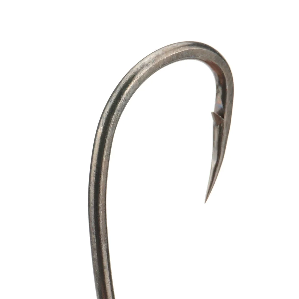 Hirisi 50 قطعة عالية الكربون الفولاذ المقاوم للصدأ PTFE المغلفة خطاف الصيد مايكرو الشائكة خطاف الصيد صندوق قابل للربط أداة الصيد 8035 #2