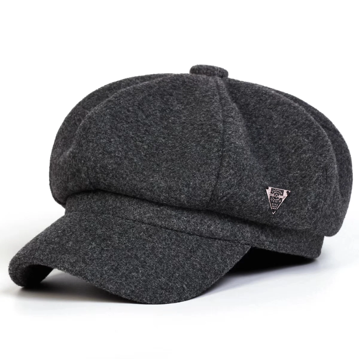 Unisex FASHION DENIM Letter Label Newsboy Hat Spring and Autumn Retro Beret Hats Wild Casual Hats Octagonal Cap