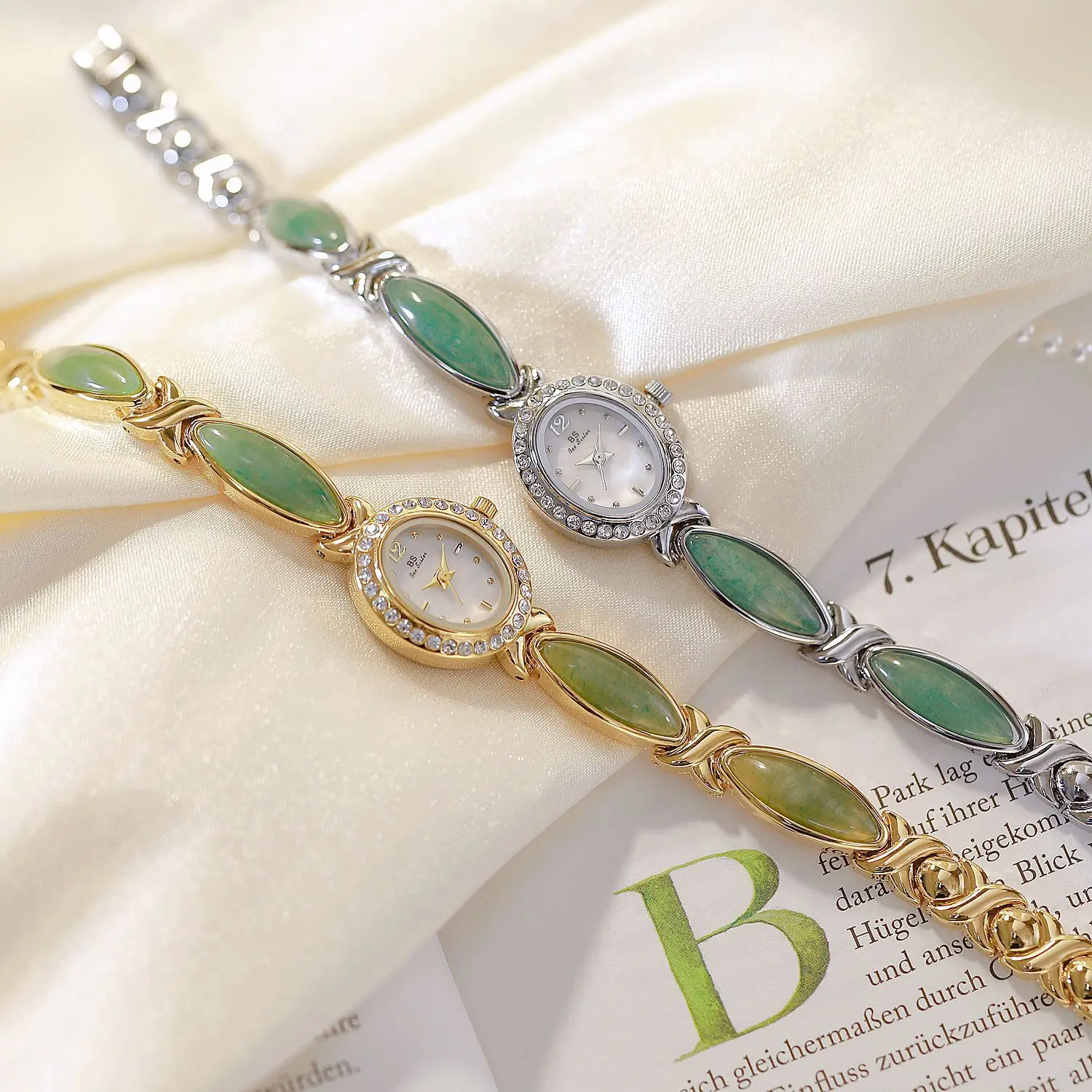 2025年トップ高級レディース腕時計 防水宝石ブレスレットチェーン レディースウォッチ オーバルダイヤル クォーツ レディースウォッチ 新品