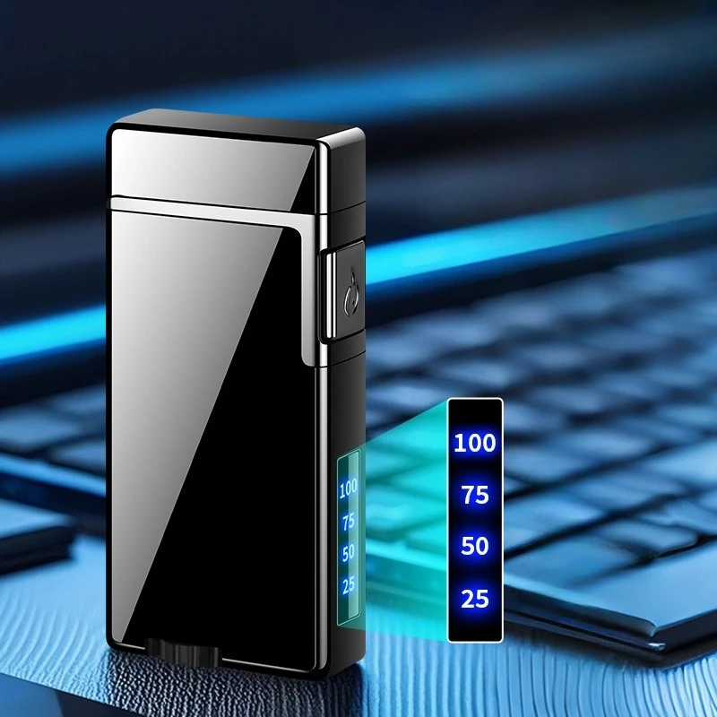 Intelligent Multifunctional Charging and Inflation Dual Flame Metal Cigar Lighter Creative Open Flame Windproof Lighter