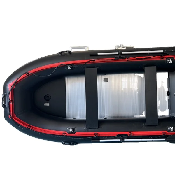 14ft 8-Person Aluminum Floor Inflatable Boat, Inflatable Keel Stable Power Component For Water Paddle Recreation
