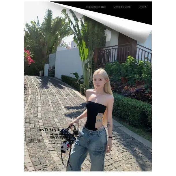 ملابس داخلية نسائية للحفلات بدون حمالات مثيرة على شكل الجسم قابلة للإزالة ملابس ضيقة عصرية قابلة للتعديل بدون أكمام عصرية