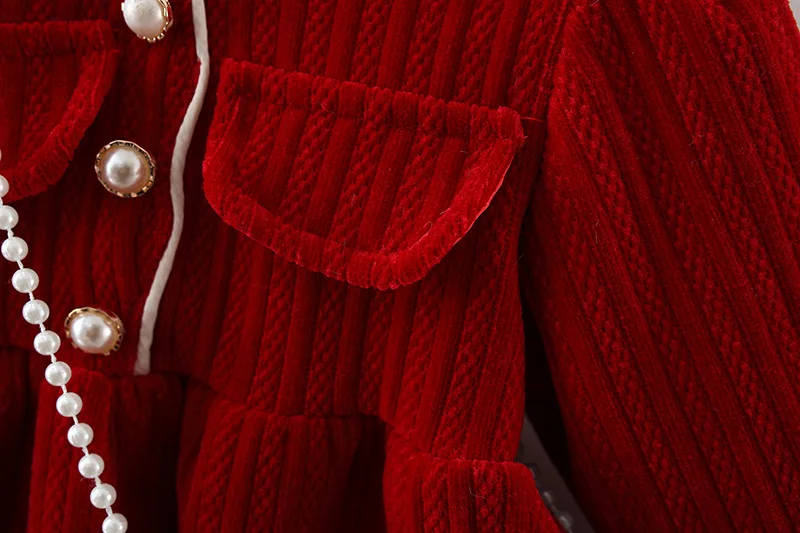 2 Teile/satz Winter Kinder Kleidung Neue Jahr Chirstmas Baby Mädchen Dickes Kleid Zarte Kleinkind Kostüm Kind Kostüm + Niedlichen Kaninchen Tasche – Detail 8