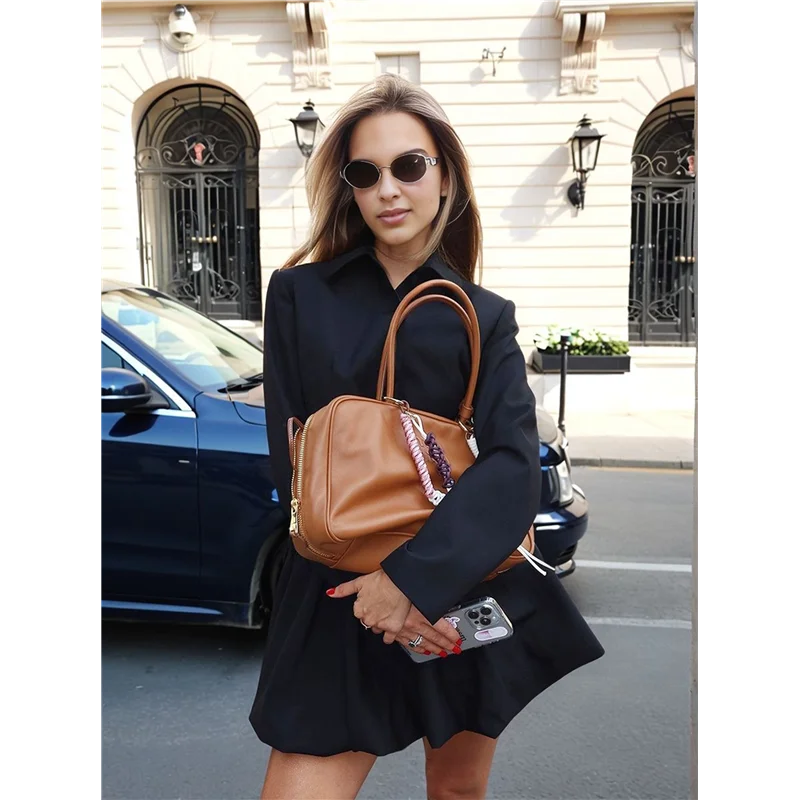 Robe chemise boutonnée à manches longues et col pour femmes, avec ceinture pour le travail, nouvelle collection