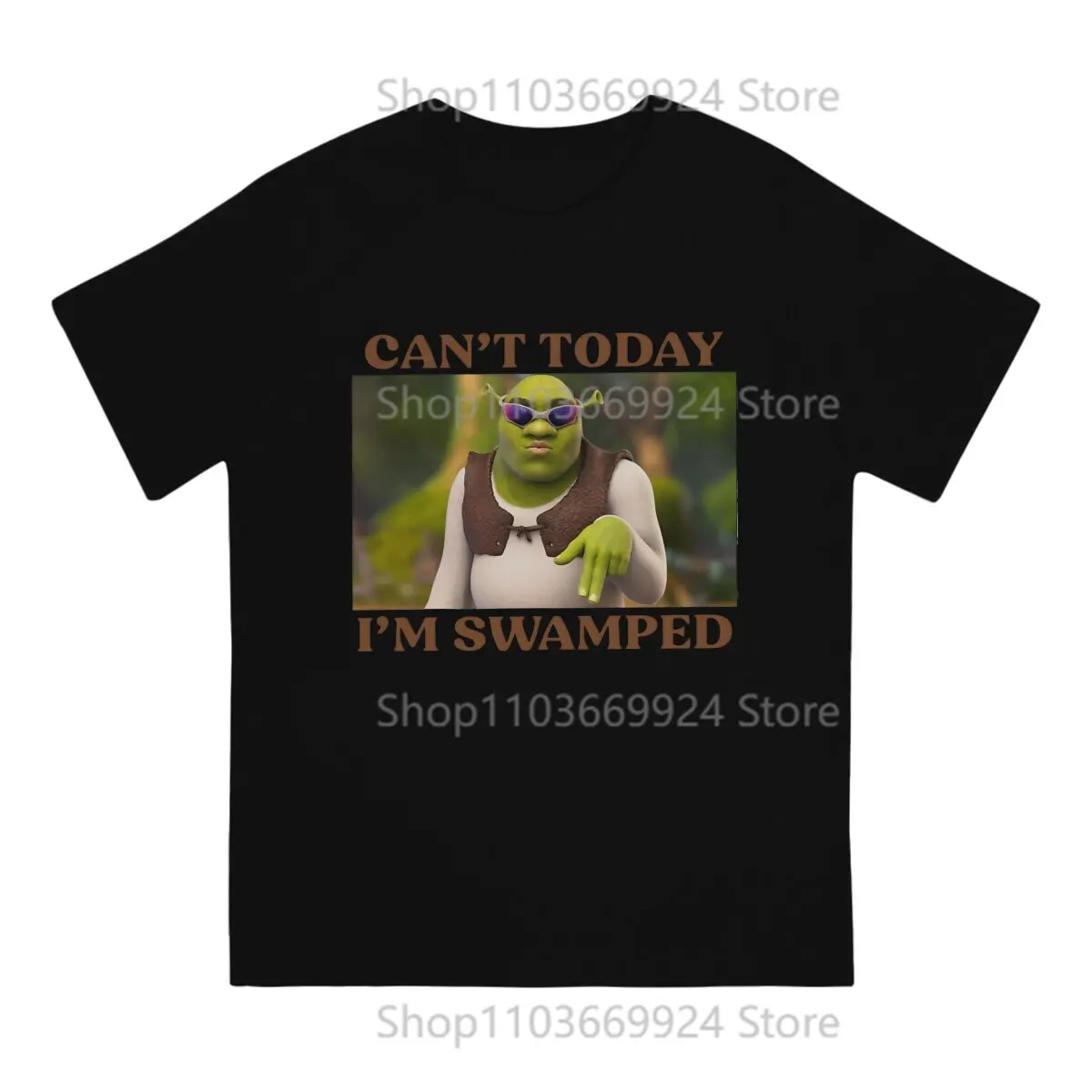 Can\'t Today I\'m Swamped Shrek Cartoon Movie T Shirt Punk O-Neck TShirt Polyester Clothing