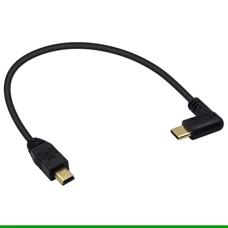 U55C Mini USB to Type C Adapter Cable 90 Degree USB 3.1 Type C to MiniUSB Converter Effortlessly and Transfer Data