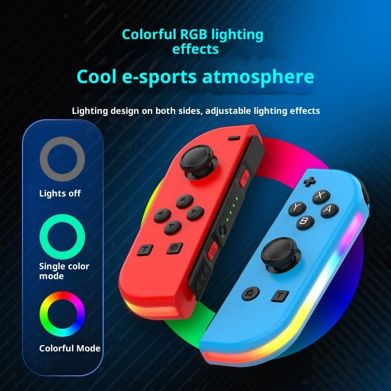

JOY02 RGB Game Controller for Switch with Wake Up Function 6 Axis Gyro Dual Vibration Motors HD Rumble Low Latency Gaming