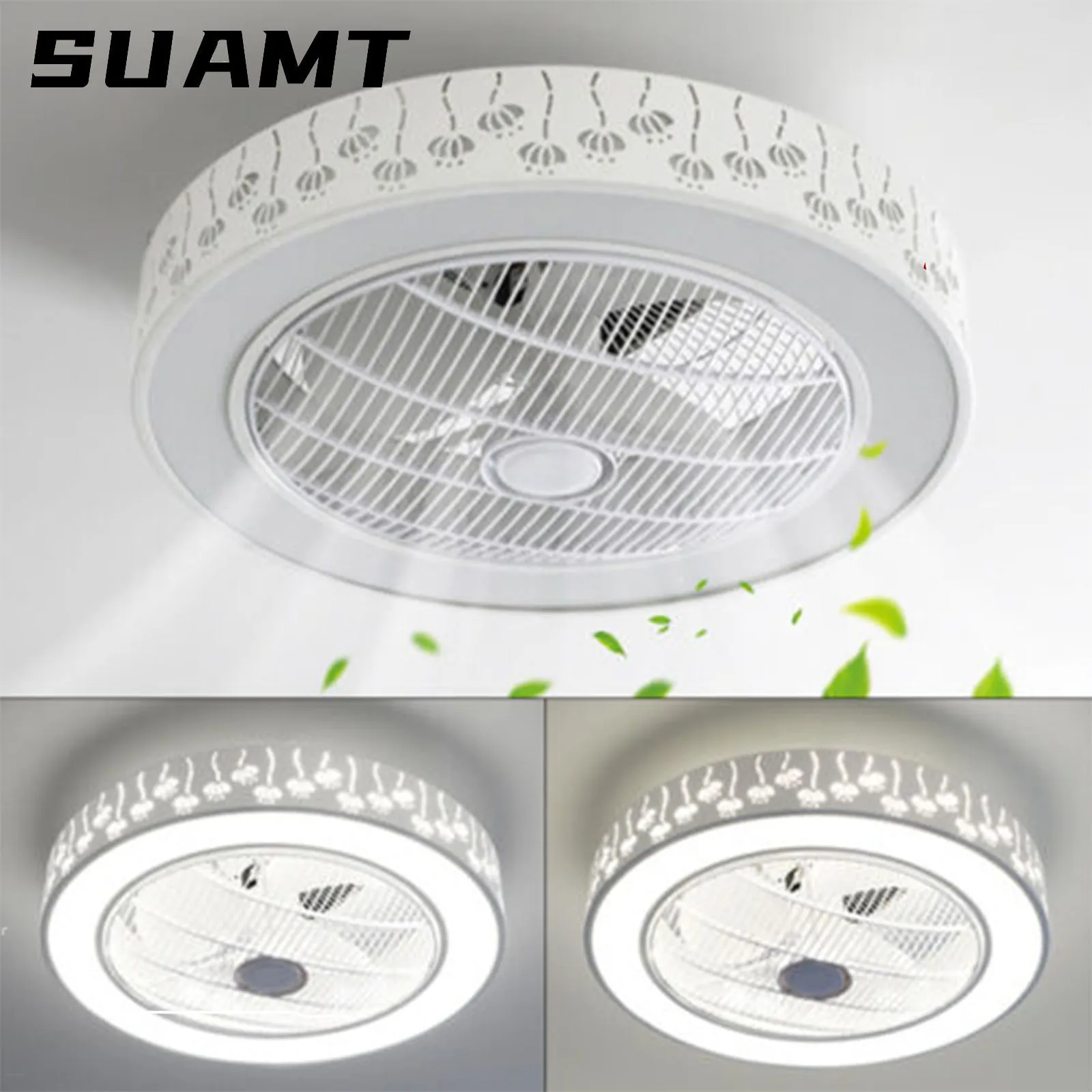 Ventilatore da soffitto moderno luce LED dimmerabile con telecomando lampadario a 3 tipi lampadario a incasso