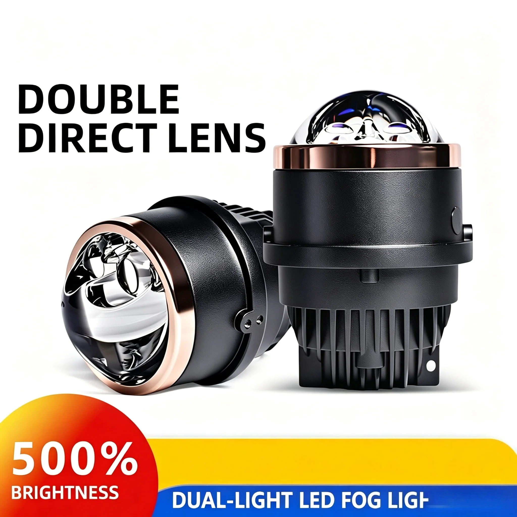 NXY 3 Inch Dual Direct Laser LED Bi Fog Light Projector Lens Waterproof Super Bright Hi Lo Beam Side Mount Car Retrofit Lamp