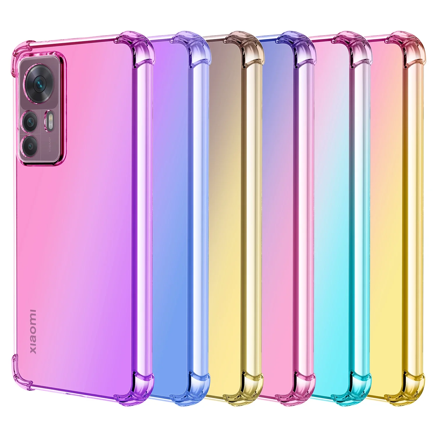 for Xiaomi 12T Pro/ Mi 12S Ultra/ 12 Lite/ 12S Pro/ 12X Clear Cute Gradient Case Slim Anti Scratch Flexible TPU Shockproof Cover