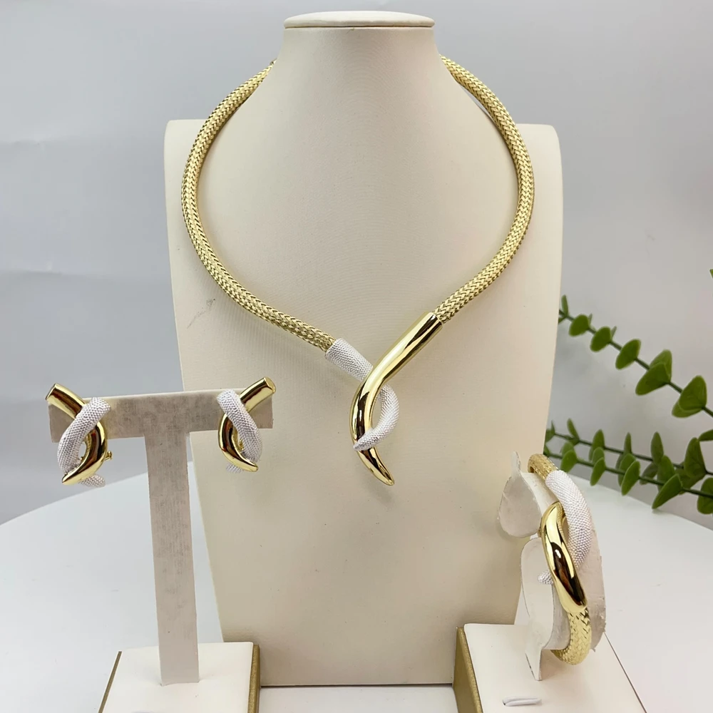 

Yuminglai Dubai Fine Jewlery High Quality Necklace Sets for Women Anniversary Wedding FHK28405