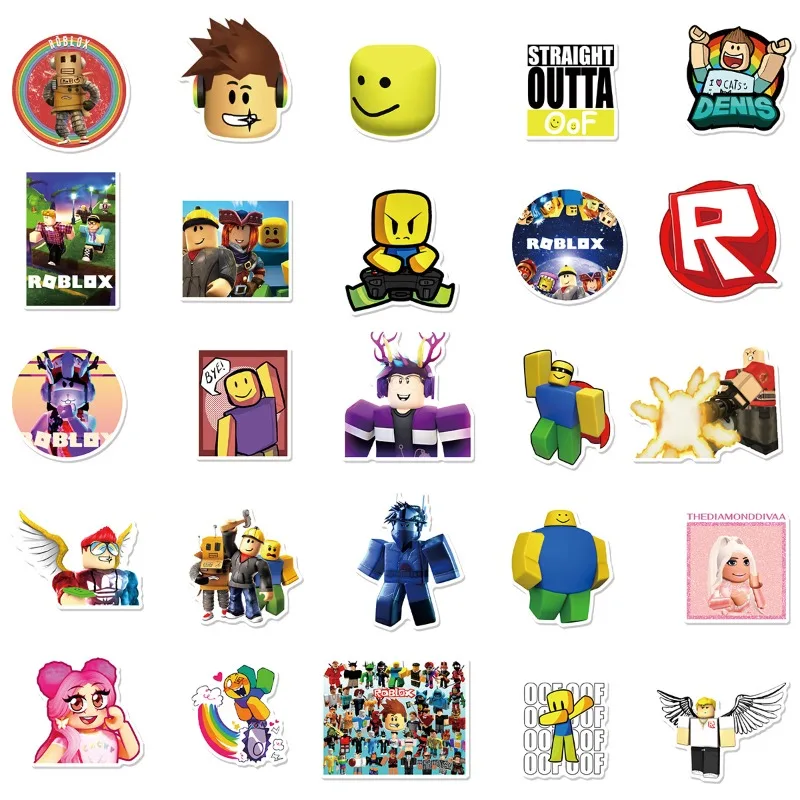 50 قطعة ملصقات الكرتون ROBLOX حفلة طفل ملصق سكيت الثلاجة الكتابة على الجدران حقيبة الهاتف المحمول ملصق طفل هدية عيد ميلاد
