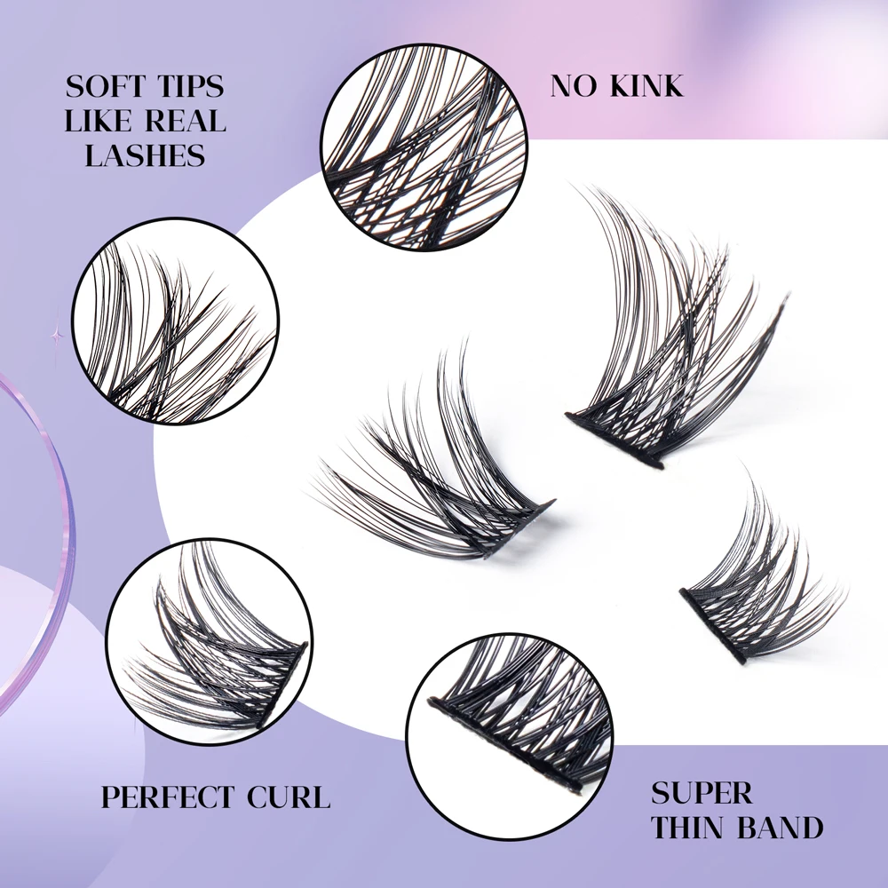 Cillophy Cluster lashes 120 Clusters Lash Clusters Individual Mega Volume Eyelash Clusters DIY Lash Extensions Soft Fluffy