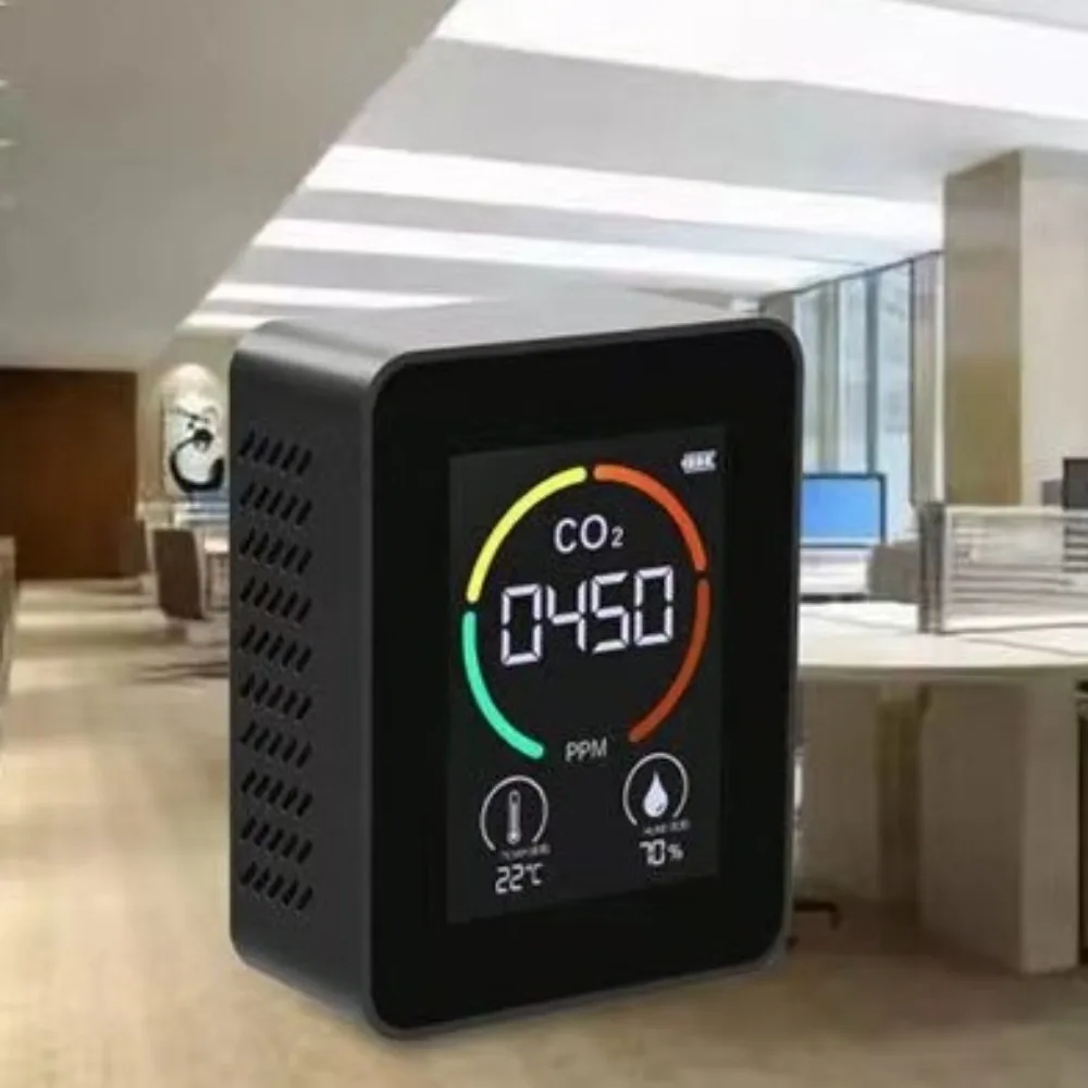 3 in 1 Air Quality Detector Real-Time Monitoring LCD Display CO2 Meter Smart 400-5000PPM TVOC Tester Greenhouse Monitoring