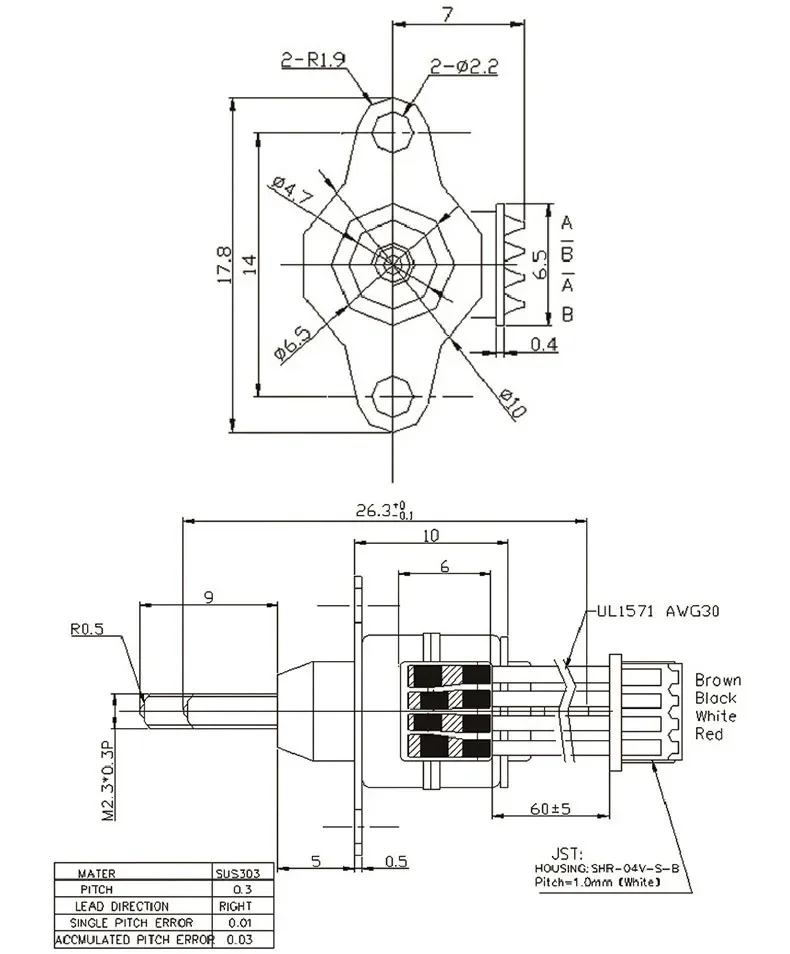 DC 5V Precious Nidec 10mm Stepper Stepping Motor 2-Phase 4-Wire Telescopic Linear Screw Shaft 6.5mm Stroke for Valve Control