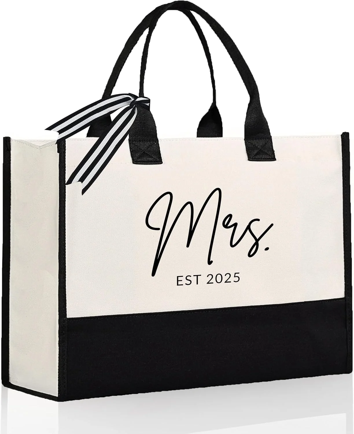 

"‘Mrs 2025’ Canvas Tote Bag for Bride | Bridal Shower, Wedding & Engagement – Future Mrs Bachelorette Gift & Supplies"