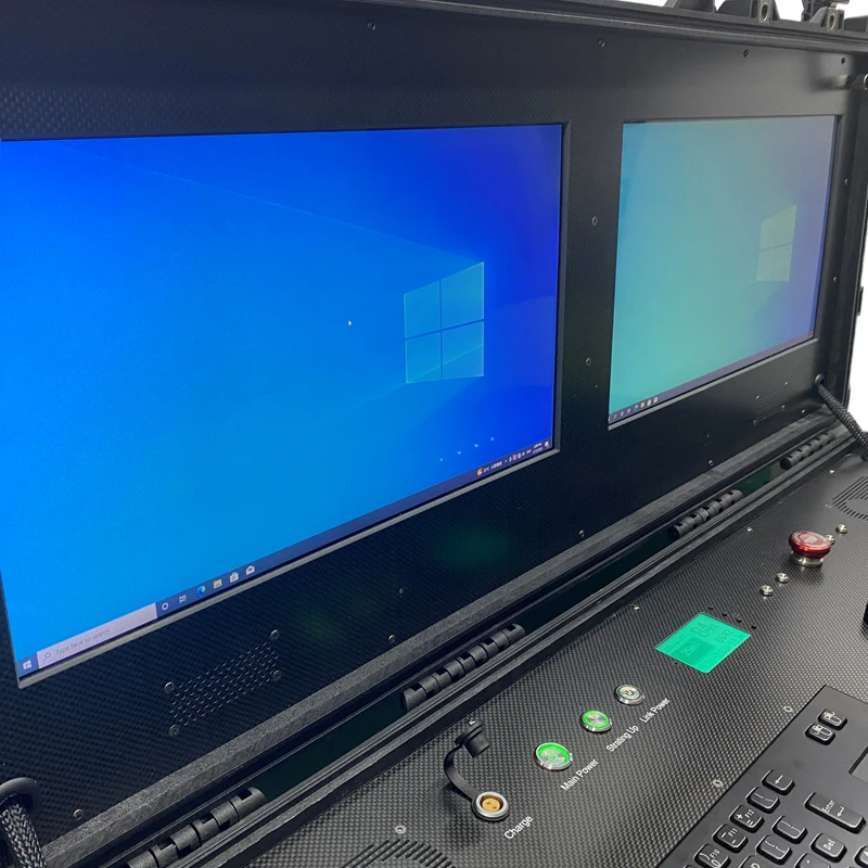 Droni RC Produttore di sistemi PC integrati di livello industriale Stazione di controllo a terra portatile a doppio schermo per droni a lungo raggio