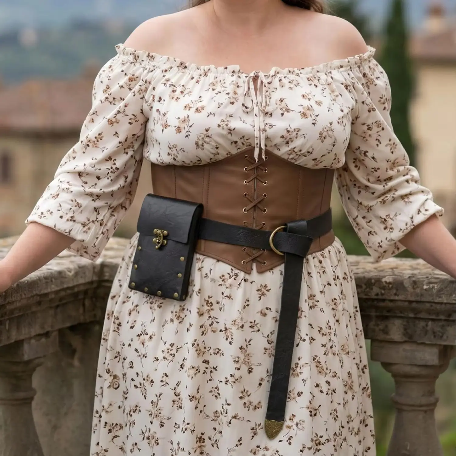PU Leather Medieval Waist Belt Bag with Belt,  Medieval Festival Costume Halloween