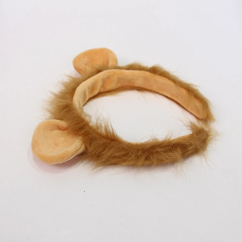 Cosplay Party – bandeau Lion en peluche pour femmes filles, maquillage, lavage du visage, couvre-chef