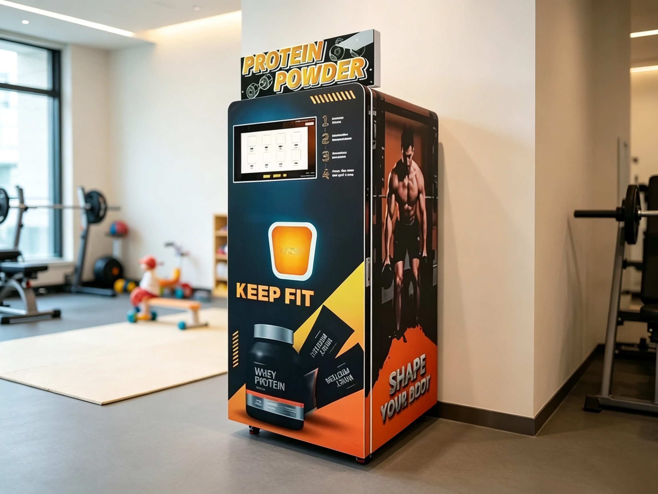 Fully Automatic Protein Shaking Machine SDK Multi-Payment (Cash/Card/QR) 28L Capacity for Gym Protein Powder