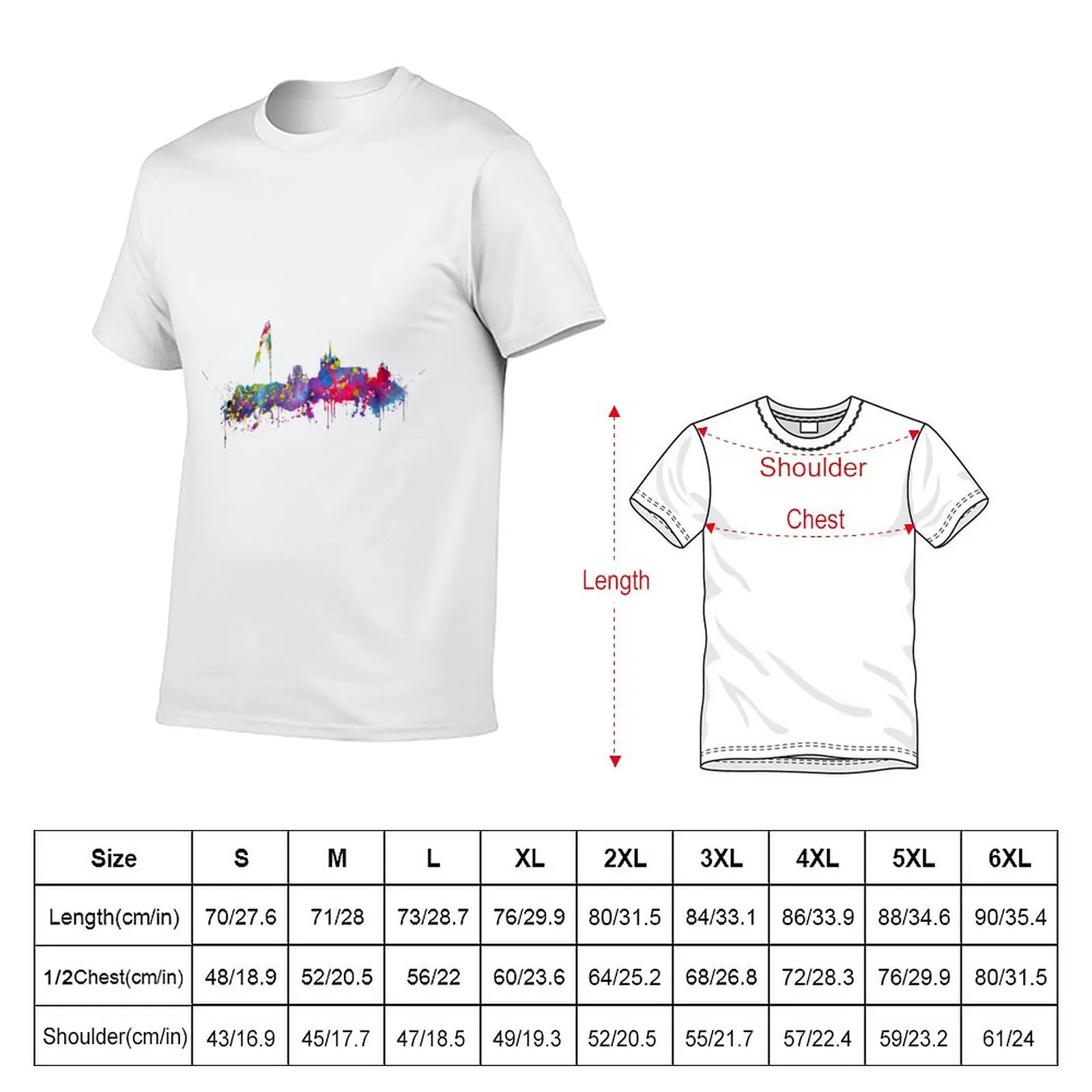 New Geneva skyline T-Shirt sports fan t-shirts Short sleeve tops hippie clothes mens graphic t-shirts pack