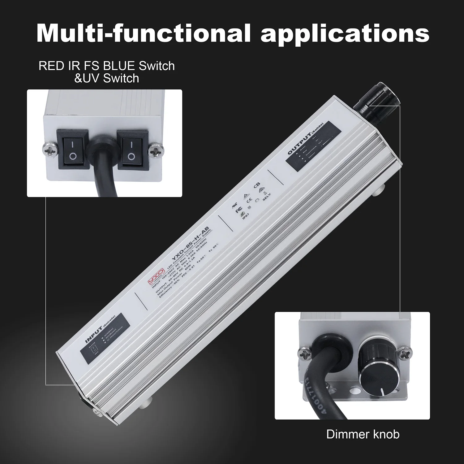 Lâmpada de crescimento de plantas LM301h EVO 85w regulável de espectro completo, usada para crescimento e floração de plantas