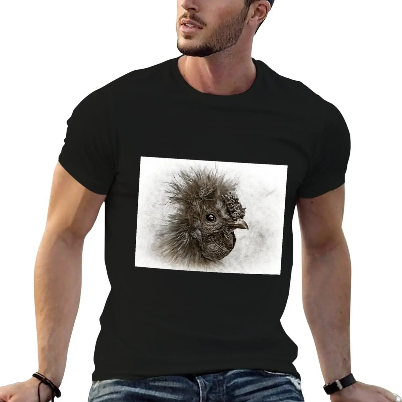 Silkie chicken with added texture. T-Shirt Funny t-shirt aesthetic clothes cute clothes mens t shirts top quality