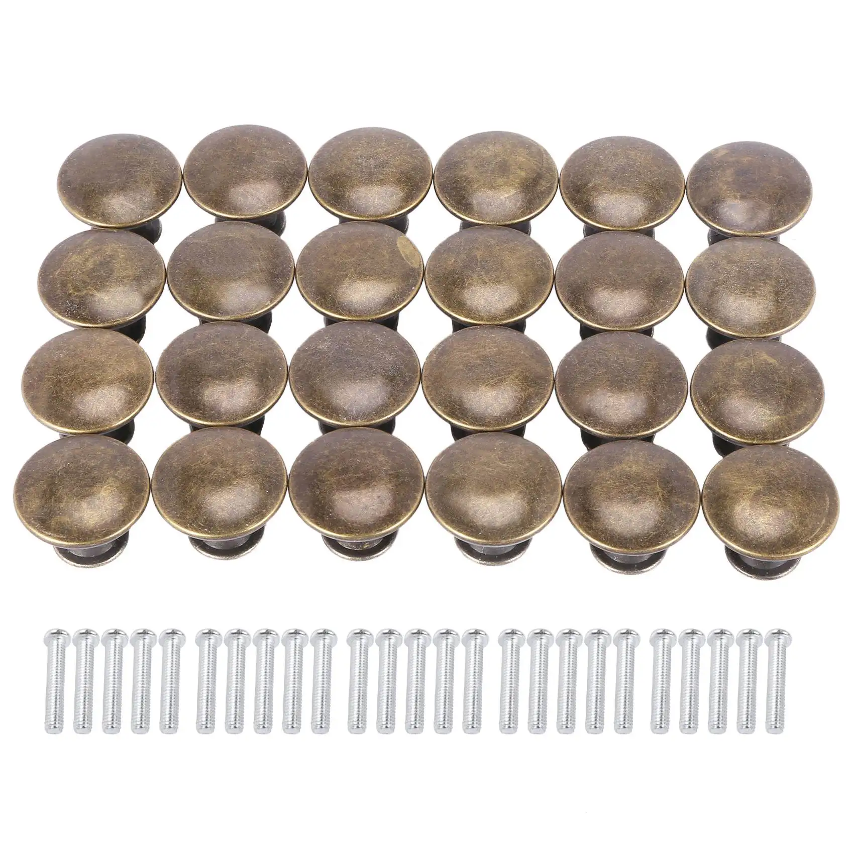 

A04I 25PCS Vintage Door Drawer Knobs 30mm Antique Kitchen Cabinet Cupboard Handles, for Dresser and Cabinet, Old Bronze