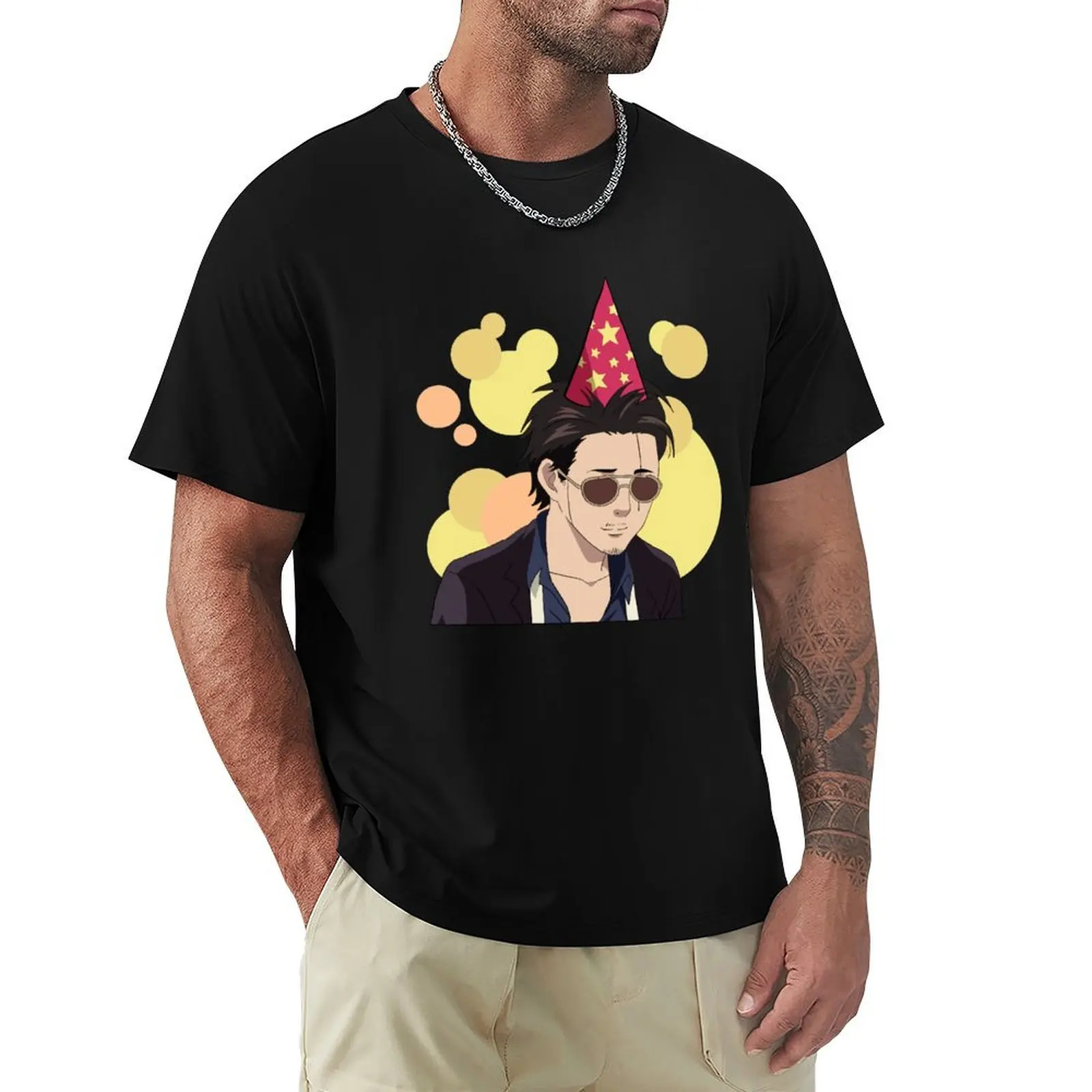 

The Way of the House Husband - Tatsu Birthday Hat T-Shirt Industrial Work Tee Shirt