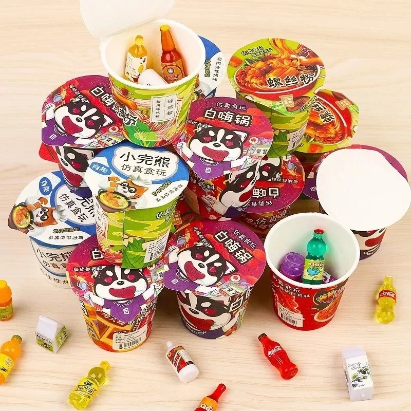 Mini Food Instant Noodles Accessories Miniature Items Fit  Food resin simulation wine bottle beverage small accessories Toy