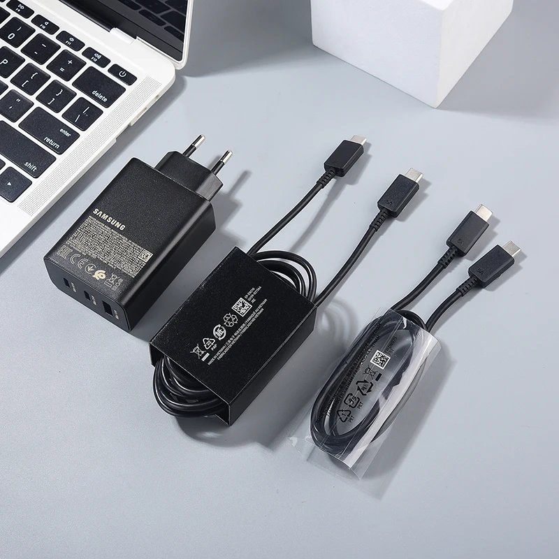 65W Samsung Trio Charger EU Super Fast Charge Adapter 1/1.8M Type C Pd Cable For Galaxy S25 S24 S23 S22 S21 Ultra Z Fold 6 7 5G - náhled 2