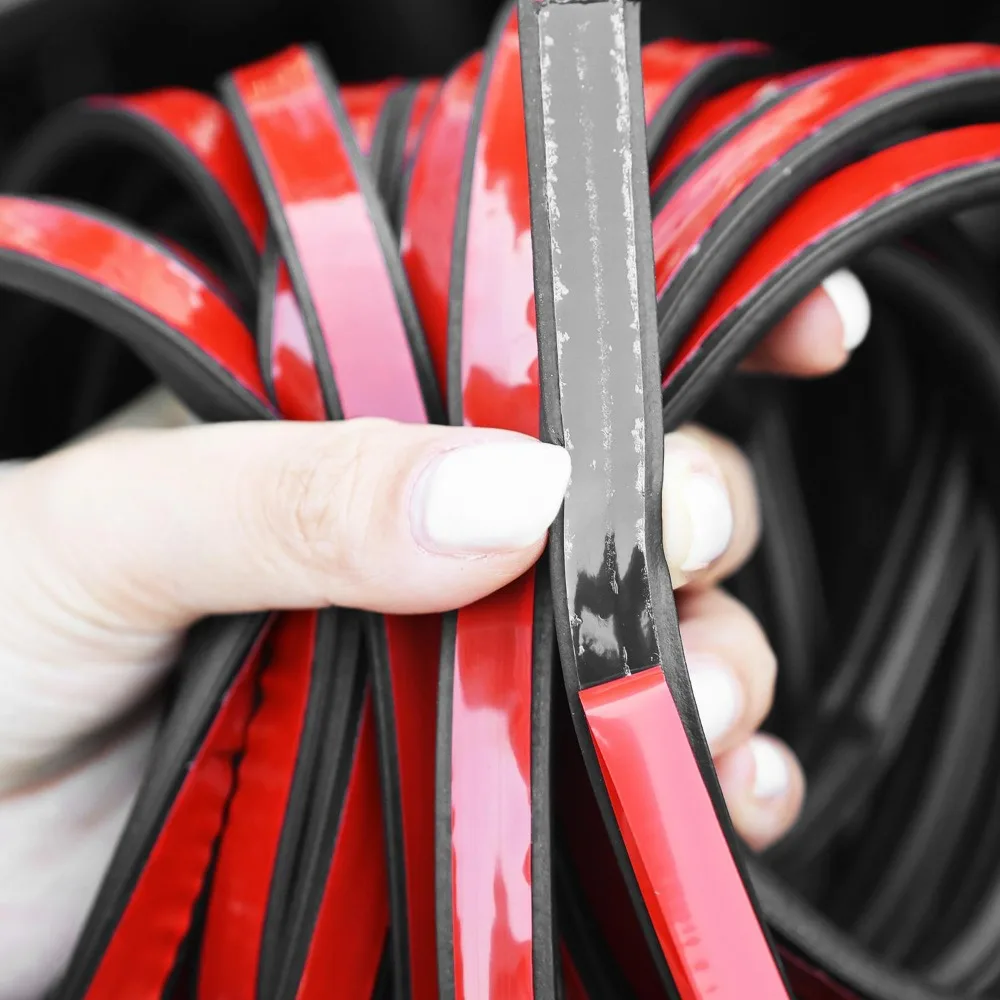 Universal Car Door Sealing Strip B-Shape Rubber Noise Insulation Weatherstrip Self Adhesive EPDM Anti Dust Soundproofing Seals