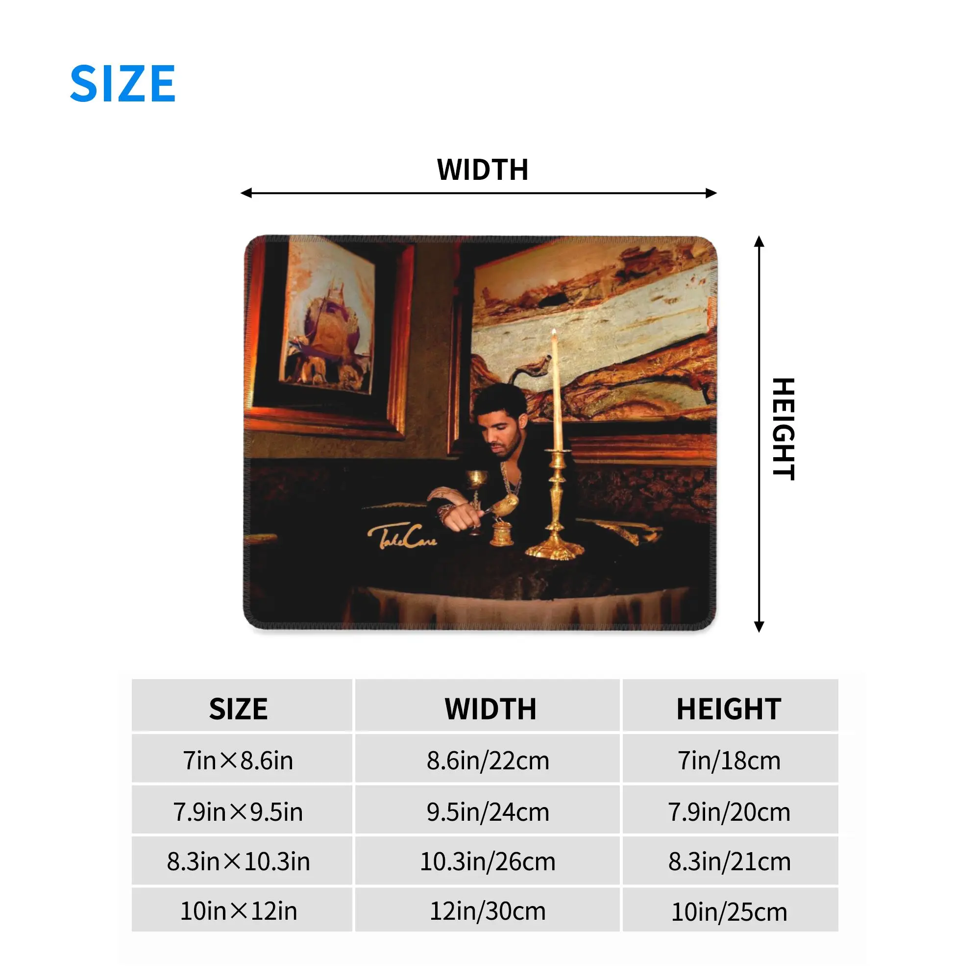 Hip Hop Rapper Drake Take Care Album Mouse Pad Computer Keyboard Mouse Mat Gaming Laptop Desk Mat Office Accessories Table Mats