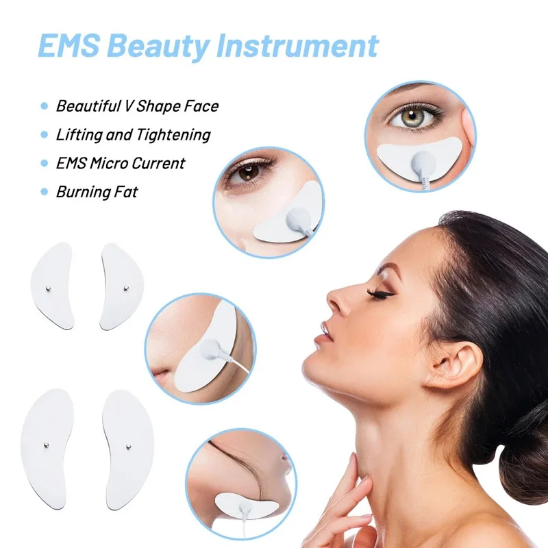 EMS جهاز تجميل الوجه المضاد للتجاعيد ومضاد للدائرة الداكنة مدلك عين الوجه للتخسيس والذقن على شكل حرف V للعناية ببشرة الوجه