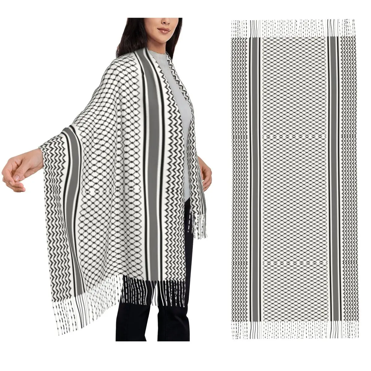 

Палестинский шарф Keffiyeh, шарфы с кисточками для женщин, мягкие теплые шали и накидки, длинная осенне-зимняя шаль