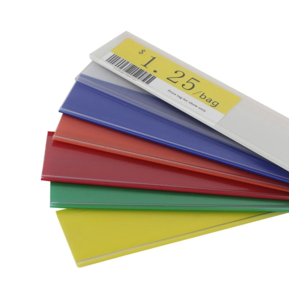 4.3cm Supermarket Retail Plastic Pvc Acrylic Label Tag Adhesive Data Strip Price Holder for Shelves