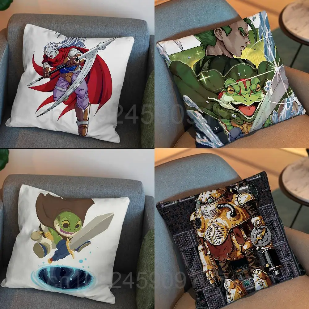 

Magus Frog game Chrono Trigger Pillow Case Square Double-Sided Printing Short Plush Sofa Cushion Cover Bedroom Bedside Pillow