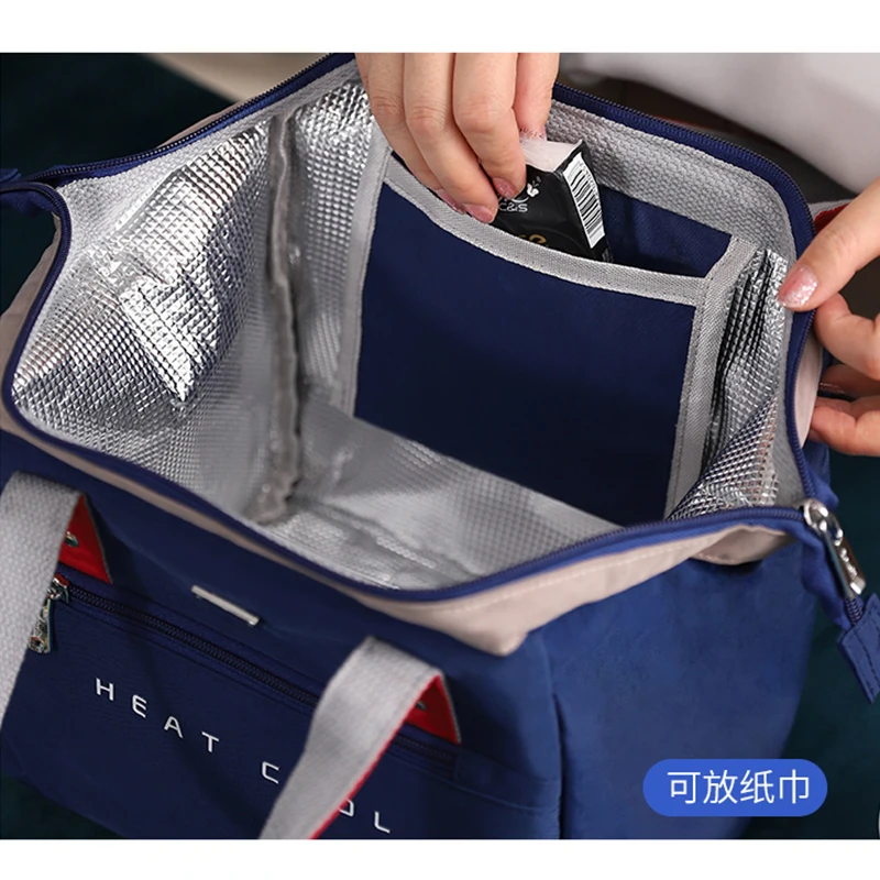 Large Lunch Bag Women Waterproof Concise Convenient Fresh Cooler Bags Thermal Breakfast Food Box Portable Picnic Travel WY280