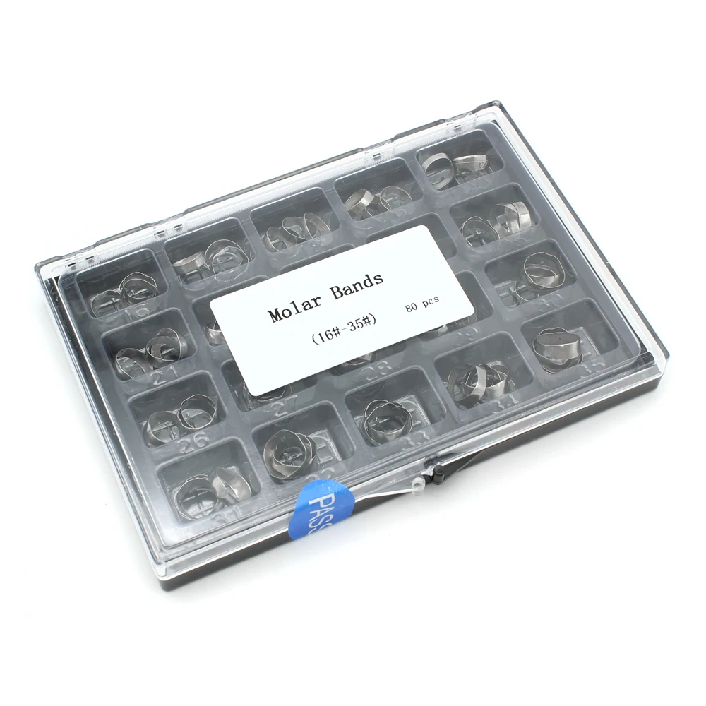 80Pcs Dental Molar Plain Bands Straight Arch Wire with Ring MBT/ROTH 16 # - 35 # Orthodontic Materials